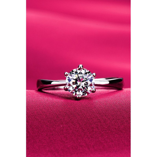 鑽戒女真鑽1克拉白金戒指六爪結婚求婚戒莫桑鑽主鑽30分對戒時尚