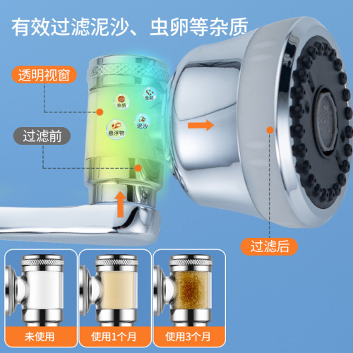 機械臂萬向水龍頭可旋轉嘴延伸器節水接頭防濺頭四擋出水洗頭神器