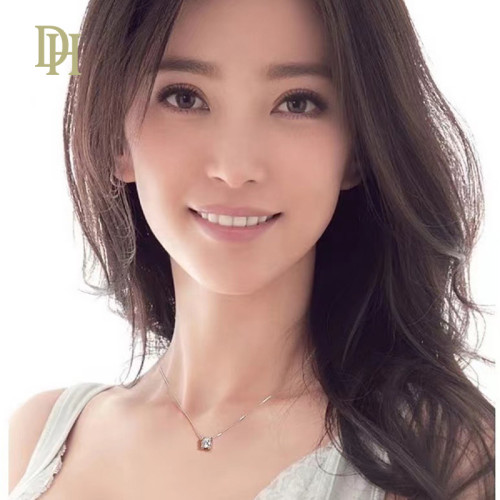 莫桑鑽牛頭項鏈女款簡約1克拉單鑽氣質鎖骨鏈四爪莫桑石吊墜禮物
