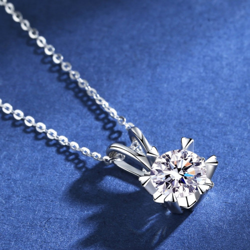 【新品特賣】雪花莫桑鑽項鏈女莫桑石吊墜純銀鎖骨鏈小衆新款禮物