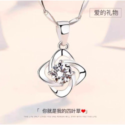 PT950鉑金項鏈女輕奢白金鎖骨莫桑鑽項鏈莫桑石吊墜情人節送女友