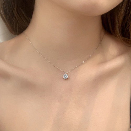 【新品特賣】莫桑鑽項鏈女莫桑石吊墜純銀鎖骨鏈輕奢小衆新款禮物