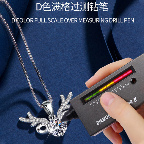 一鹿有你莫桑鑽純銀項鏈莫桑石吊墜女輕奢小衆設計感新款送禮吊墜