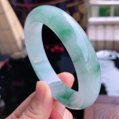 翡翠玉手鐲緬甸老坑玉器翡翠手鐲女冰糯種正陽綠飄花翡翠玉鐲子女