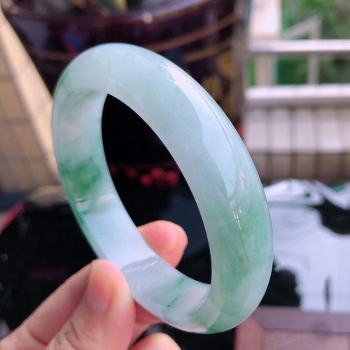 翡翠玉手鐲緬甸老坑玉器翡翠手鐲女冰糯種正陽綠飄花翡翠玉鐲子女