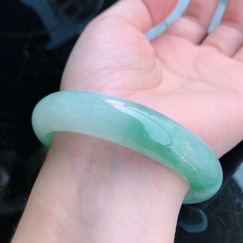 翡翠玉手鐲緬甸老坑玉器翡翠手鐲女冰糯種正陽綠飄花翡翠玉鐲子女