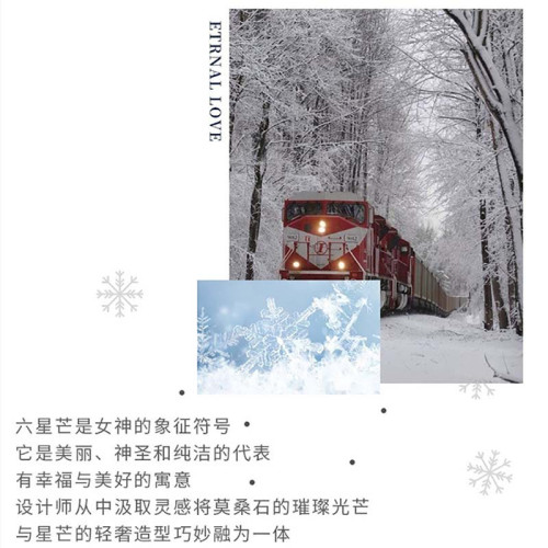新款雪花鎖骨鏈女PT950莫桑鑽項鏈莫桑石吊墜輕奢簡約情人節禮物