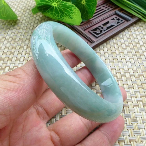 天然緬甸老坑翡翠手鐲女款單色手鐲玉石冰種平安鐲圓條貴妃鐲送禮