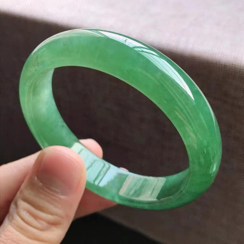 天然緬甸翡翠手鐲飄綠玉鐲子冰種滿綠手鐲陽綠玉鐲貴妃鐲玉手鐲女