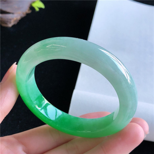 天然緬甸翡翠手鐲少女款冰種冰潤陽綠正圈翡翠玉手鐲女款時尚送禮