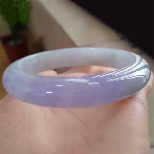 緬甸老坑冰糯種翡翠手鐲冰種紫羅蘭玉鐲子飄綠飄花玉石旺夫少女款