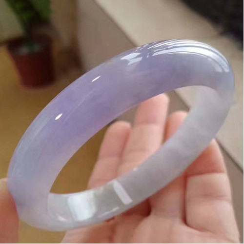 緬甸老坑冰糯種翡翠手鐲冰種紫羅蘭玉鐲子飄綠飄花玉石旺夫少女款