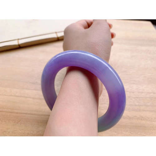 翡翠玉手鐲女款天然緬甸正品翡翠色A貨冰種紫羅蘭翡翠玉手鐲時尚