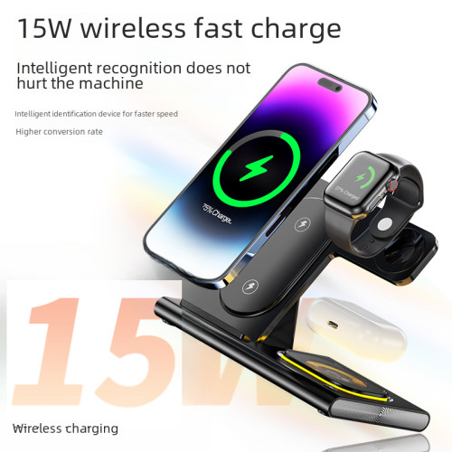 三合一無線充電器15W適用 iPhone16快充 AirPodsPro iWatch1-10代