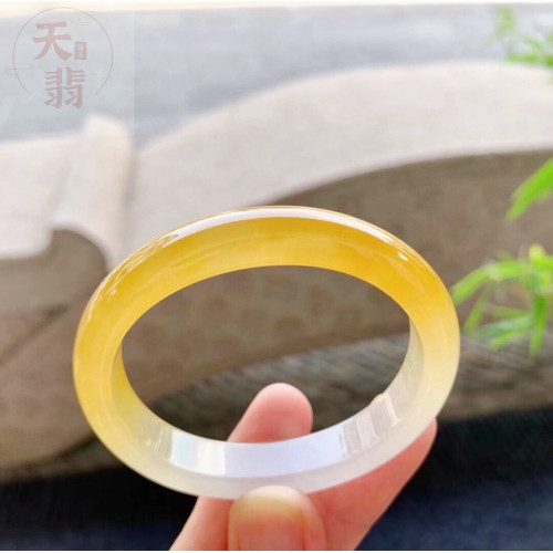 翡翠手鐲天然黃翡翠玉鐲子玉石冰種平安貴妃鐲老坑翡翠雞油黃送禮