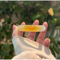 緬甸老坑翡翠天然黃翡翠手鐲貴妃鐲女冰種玉石黃色手鐲子女送禮物