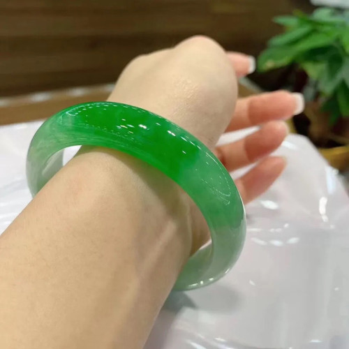 緬甸老坑正圈翡翠手鐲天然陽綠玉鐲子冰種冰糯種貴妃玉石手鐲女款