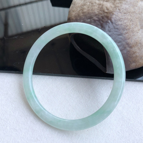 天然緬甸翡翠A貨手鐲淺綠細圓條正圈叮噹鐲各種圈口夏美人玉鐲子