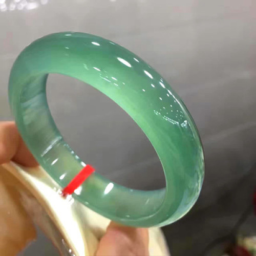 緬甸翡翠老坑手鐲冰種滿陽綠油青玉鐲子圓條貴妃女款翡翠飄花手鐲