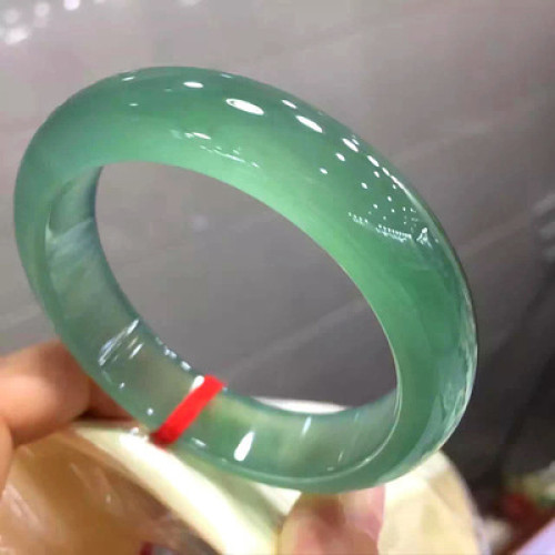 緬甸翡翠老坑手鐲冰種滿陽綠油青玉鐲子圓條貴妃女款翡翠飄花手鐲