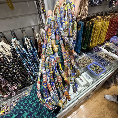 永韻 尼泊爾老琉璃手鏈單圈吉祥福祿手工手串DIY女款復古散珠飾品