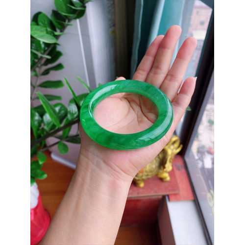 天然緬甸翡翠正品翡翠手鐲老坑冰種正陽綠翡翠玉鐲子女款時尚送禮