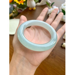 【5月新貨】天然緬甸翡翠手鐲女冰糯種圓條翡翠玉手鐲單色淺陽綠