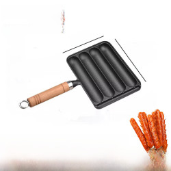 鑄鉄烤腸鍋家用烤腸神器烤年糕烤羊肉串烤面筋烤腸模具戶外烤腸磐