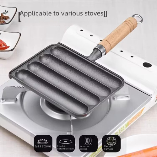 鑄鉄烤腸鍋家用烤腸神器烤年糕烤羊肉串烤面筋烤腸模具戶外烤腸磐