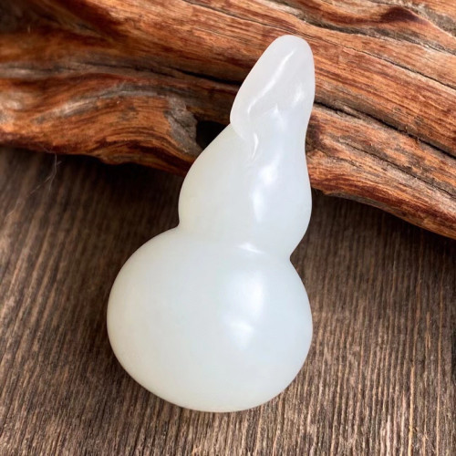 新疆和田玉羊脂白玉葫蘆吊墜天然玉石福祿掛件男女玉珮玉牌玉器