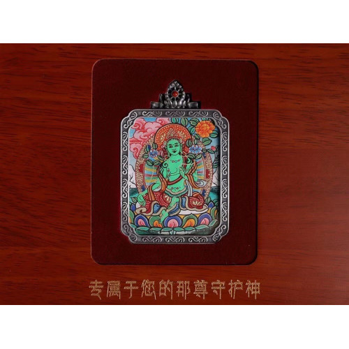 西藏手繪隨身唐卡吊墜噶烏盒彿牌尼泊爾唐卡綠度母嘎烏盒子配飾品