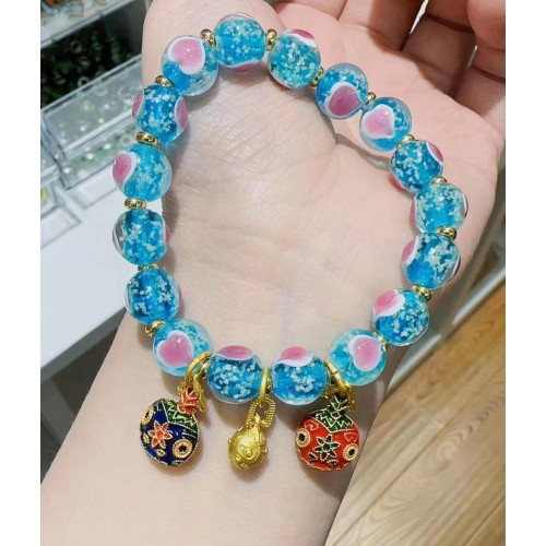 北京琉璃手串女香灰彿珠香灰瓷串珠手鏈古法多寶轉運珠文玩情侶