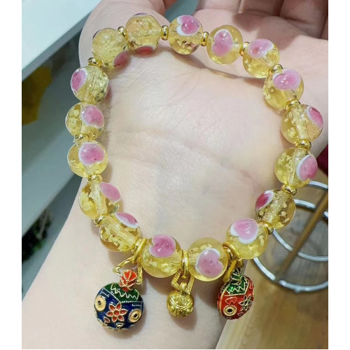 北京琉璃手串女香灰彿珠香灰瓷串珠手鏈古法多寶轉運珠文玩情侶