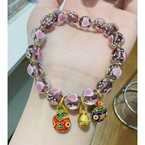 北京琉璃手串女香灰彿珠香灰瓷串珠手鏈古法多寶轉運珠文玩情侶