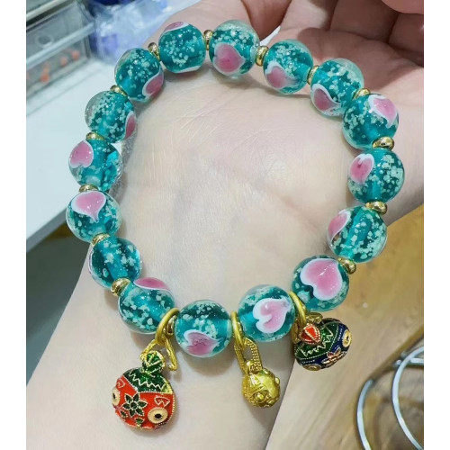 北京琉璃手串女香灰彿珠香灰瓷串珠手鏈古法多寶轉運珠文玩情侶