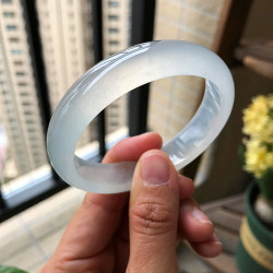 白月光翡翠手鐲天然緬甸老坑冰種翡翠玉鐲正圈水潤貴妃鐲女送禮物