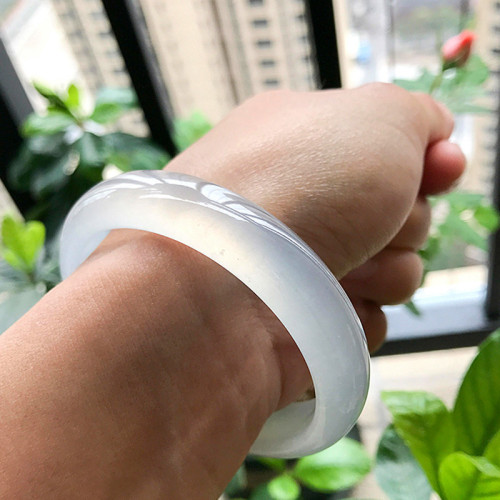白月光翡翠手鐲天然緬甸老坑冰種翡翠玉鐲正圈水潤貴妃鐲女送禮物
