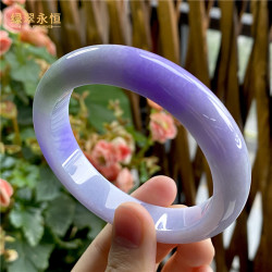 天然緬甸老坑翡翠手鐲細糯種紫羅蘭正圈女款翡翠手鐲冰糯種玉手鐲
