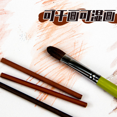 海特索斯炭條柳木繪畫素描乾性可水溶美術彩色文化棕色紅色軟炭條