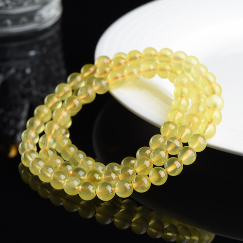 久雅水晶 天然冰種金色葡萄石圓珠手鏈 金葡萄散珠手串 廠家直銷