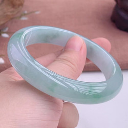 老坑緬甸翡翠手鐲冰種淺綠油青玉鐲少女手鐲飄花陽綠冰糯種手飾品