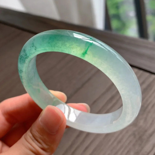 天然緬甸翡翠玉手鐲A貨翡翠手鐲老坑冰種飄花翡翠玉鐲子女款送禮