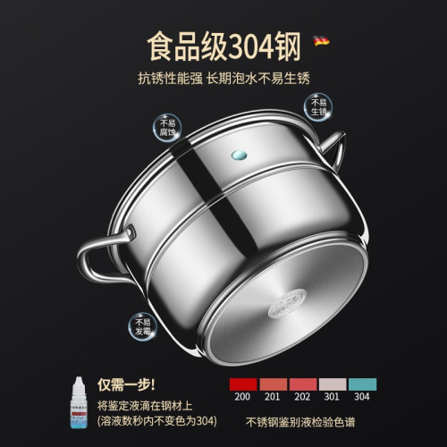 蒸鍋定時款食品級304不鏽鋼多功能三層加厚蒸籠大容量家用蒸湯鍋