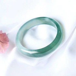 緬甸老坑藍色油青飄花翡翠玉手鐲女生手鐲料冰種糯種半山半水吊墜
