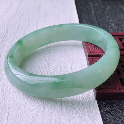 天然緬甸a貨老坑冰糯種翡翠手鐲少女款翠綠翡翠玉手鐲送女友送禮