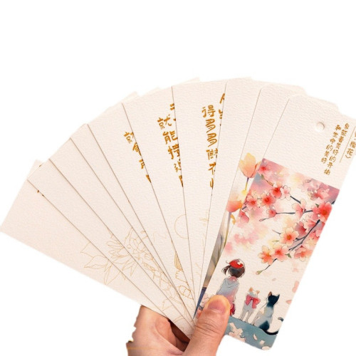 勵志書簽水彩線稿染卡材料包diy臨摹乾花創意高級感空白書簽禮品