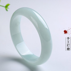 緬甸翡翠色玉手鐲冰種飄花翡翠手鐲子少女款老坑玉石貴妃送長輩禮