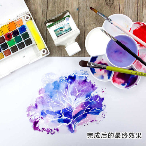 海特筆式畱白液批髮水彩美術繪畫工具用品矽膠筆套裝清潔擦遮蓋液