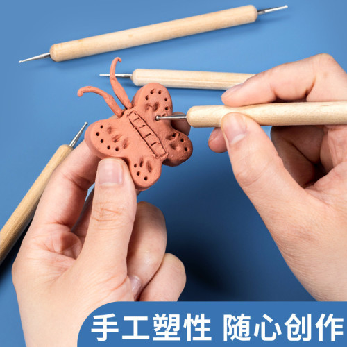彩鉛壓痕筆素描點花壓線筆兒童模型陶藝粘土作品修飾泥塑刀劃痕筆