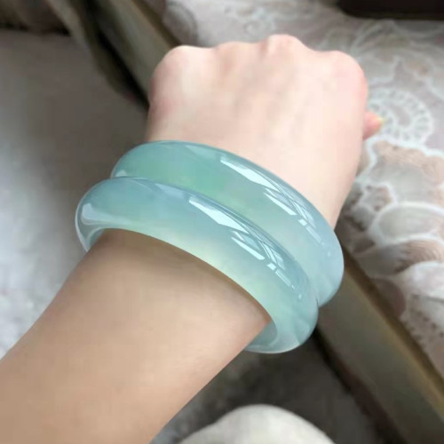 飄花翡翠手鐲冰種玉手鐲女款細條貴妃鐲緬甸天然緬甸a貨手鐲玉鐲